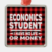 Economische Hogeschool Grote Student Red Plaid Metalen Ornament (Voorkant)