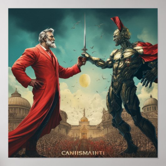 Economische ideologieën: kapitalisme versus commun poster (Voorkant)