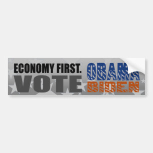 Economy First Vote Obama Biden Bumpersticker