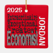 Econoom Extraordinaire Aangepast Keramisch Ornament (Achterkant)
