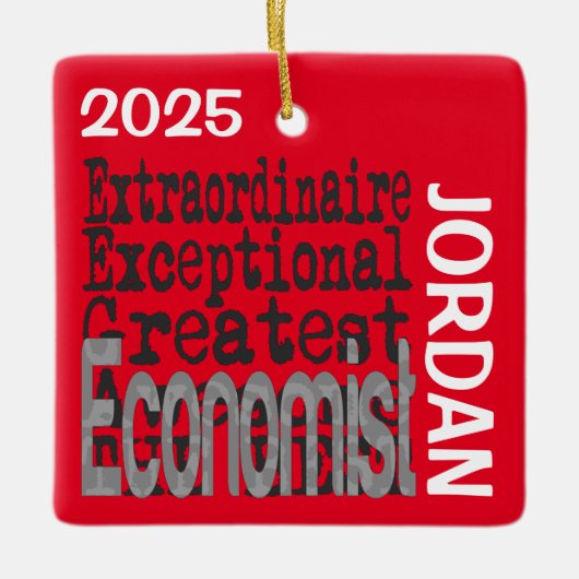 Econoom Extraordinaire Aangepast Keramisch Ornament (Voorkant)