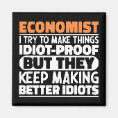 Econoom Ik probeer dingen grappig te maken Magneet (Voorkant)