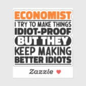Econoom Ik probeer dingen grappig te maken Sticker (Vel)