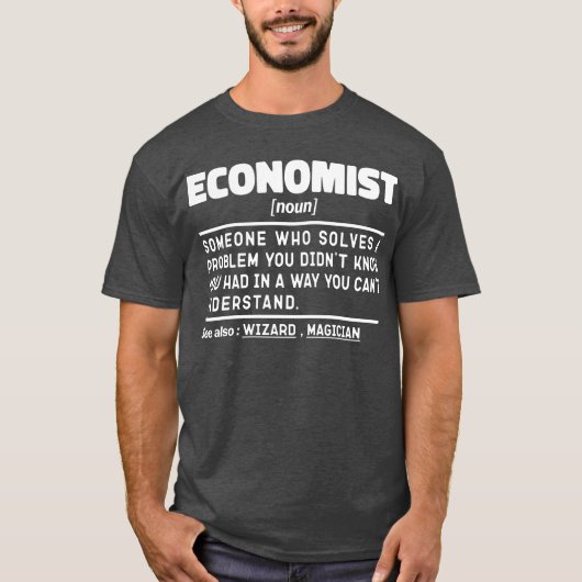 Econoom Noun Cool Economy Afstuderen grappige stud T-shirt (Voorkant)