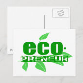 Ecopreneur met bladeren, touwtjes en koppelpen briefkaart (Voorkant / Achterkant)