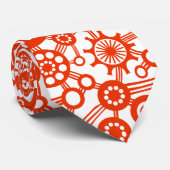 Ecosysteem - Brick Red op White Stropdas (Opgerold)