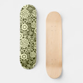 Ecosysteem - crème op donkere olijfolie skateboard (Voorkant)