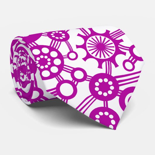 Ecosysteem - Deep Violet on White Stropdas (Opgerold)