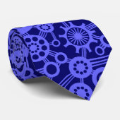 Ecosysteem - Elektrisch blauw op Dp Navy Stropdas (Opgerold)