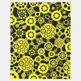 Ecosysteem - Geel op zwart Fleece Deken