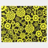 Ecosysteem - Geel op zwart Fleece Deken (Voorkant (Horizontaal))