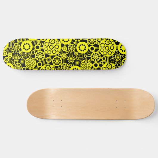Ecosysteem - Geel op zwart Persoonlijk Skateboard (Horizontaal)