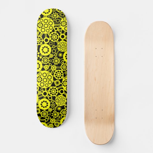 Ecosysteem - Geel op zwart Persoonlijk Skateboard (Voorkant)