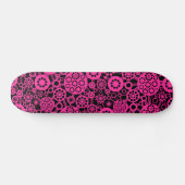 Ecosysteem - Hot Pink op zwart Persoonlijk Skateboard (Horizontaal)
