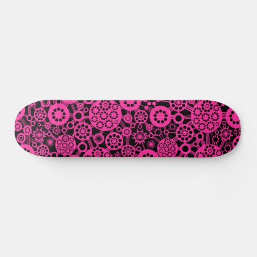 Ecosysteem - Hot Pink op zwart Persoonlijk Skateboard (Horizontaal)