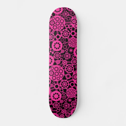 Ecosysteem - Hot Pink op zwart Persoonlijk Skateboard (Voorkant)
