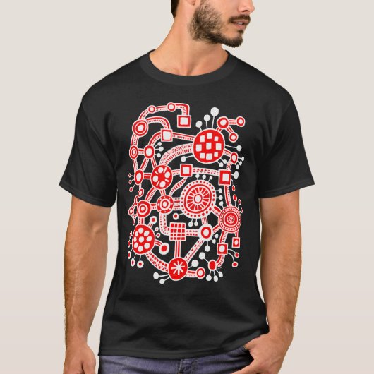 Ecosysteem III - wit en rood T-shirt (Voorkant)