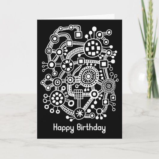 Ecosysteem III - wit op zwart Kaart (Voorkant)