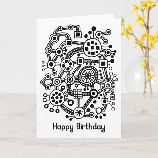 Ecosysteem III - Zwart op wit Kaart (Gele Bloem)