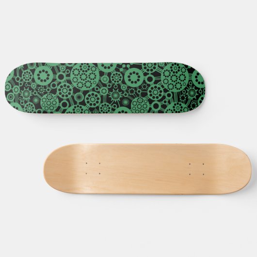 Ecosysteem - Legergroen op zwart Skateboard (Horizontaal)