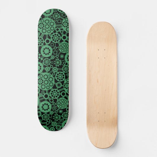 Ecosysteem - Legergroen op zwart Skateboard (Voorkant)