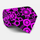 Ecosysteem - Magenta en Black Stropdas (Opgerold)