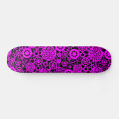 Ecosysteem - Magenta op zwart Skateboard (Horizontaal)