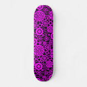 Ecosysteem - Magenta op zwart Skateboard (Voorkant)