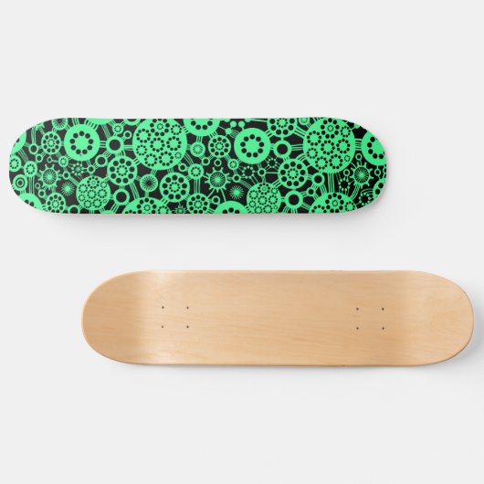 Ecosysteem - Mint Green op zwart Skateboard (Horizontaal)