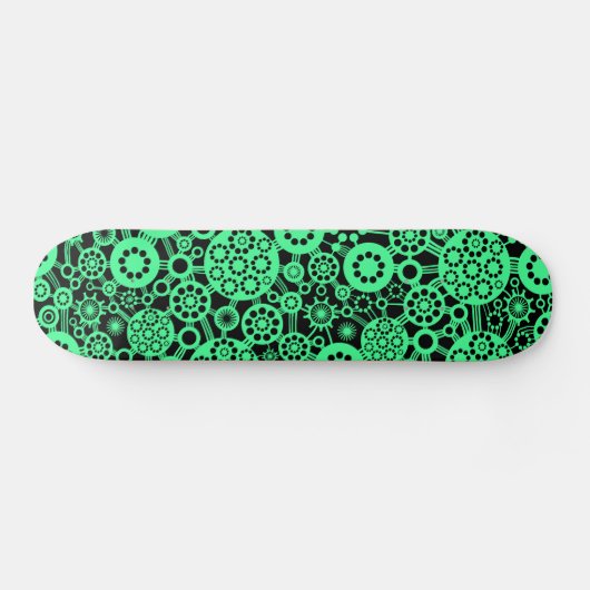Ecosysteem - Mint Green op zwart Skateboard (Horizontaal)