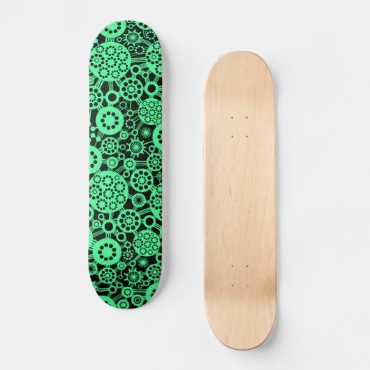 Ecosysteem - Mint Green op zwart Skateboard (Voorkant)
