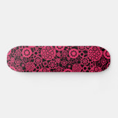 Ecosysteem - Neon Red op zwart Skateboard (Horizontaal)