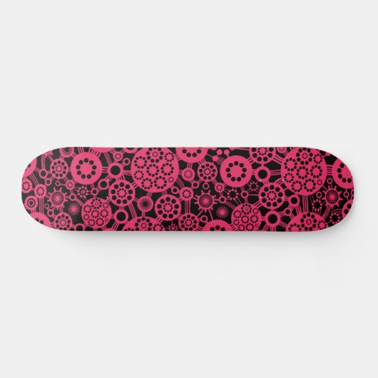 Ecosysteem - Neon Red op zwart Skateboard (Horizontaal)