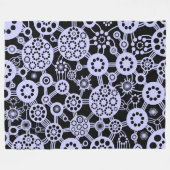 Ecosysteem - Powder Blue op Black Fleece Deken (Voorkant (Horizontaal))