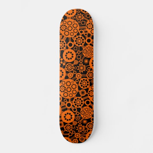 Ecosysteem - Sinaasappel op zwart Skateboard (Voorkant)