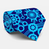 Ecosysteem - Sky Blue op Dp Navy Stropdas (Opgerold)