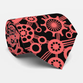 Ecosysteem - Tropisch roze op zwart Stropdas (Opgerold)