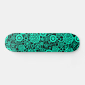 Ecosysteem - Turquoise op Black Skateboard (Horizontaal)