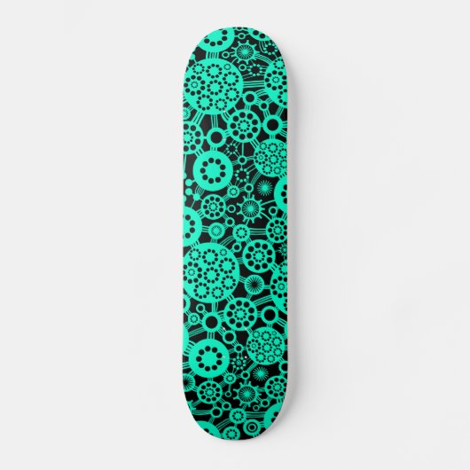 Ecosysteem - Turquoise op Black Skateboard (Voorkant)
