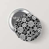 Ecosysteem - wit op zwart ronde button 5,7 cm (Voorkant /achterkant)