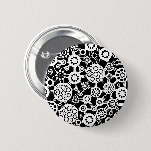 Ecosysteem - wit op zwart ronde button 5,7 cm (Voorkant /achterkant)