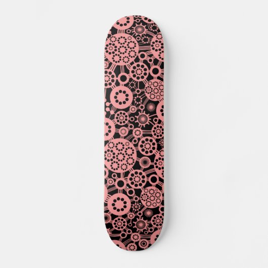 Ecosysteem - Zachte roze op zwart Persoonlijk Skateboard (Voorkant)