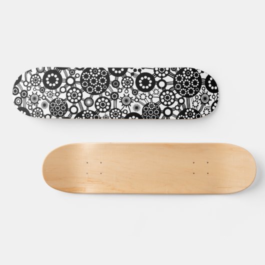 Ecosysteem - Zwart op hout Skateboard (Horizontaal)