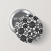 Ecosysteem - zwart op wit ronde button 5,7 cm (Voorkant /achterkant)