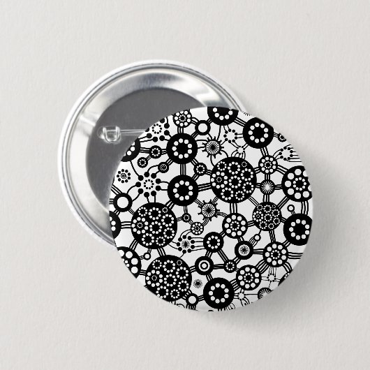 Ecosysteem - zwart op wit ronde button 5,7 cm (Voorkant /achterkant)