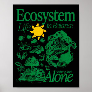 Ecosysteemleven in evenwicht natuurontwerp poster