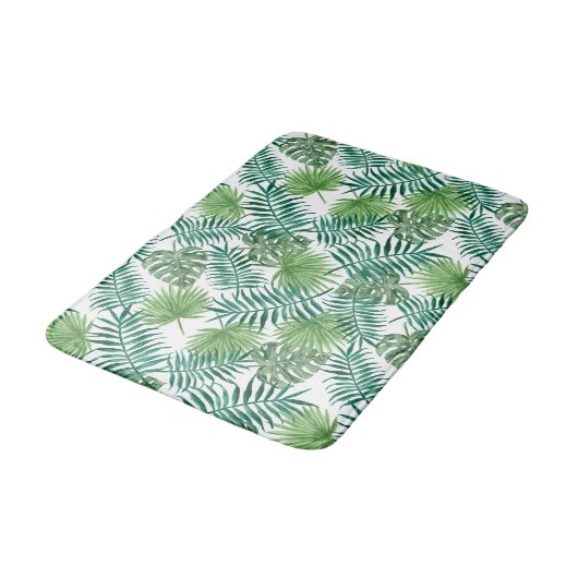 Ecotic Tropical Palm Leafes Pattern Badmat (Gekanteld)