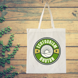 Ecotoerisme in Bhutan Himalaya Slow Travel Logo Tote Bag