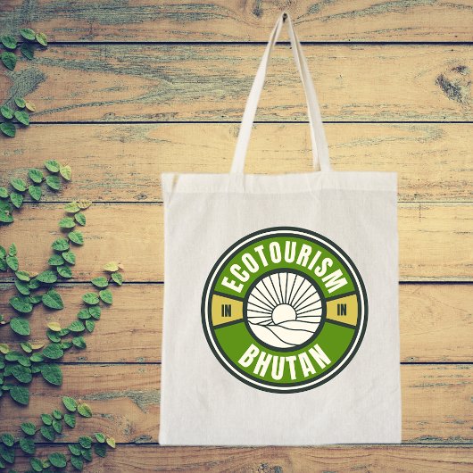 Ecotoerisme in Bhutan Himalaya Slow Travel Logo Tote Bag