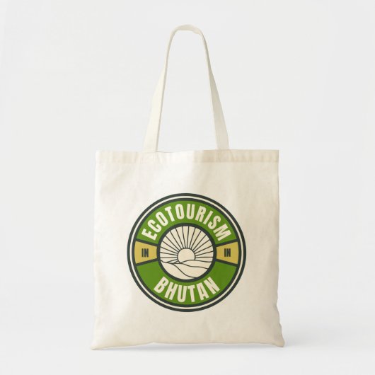 Ecotoerisme in Bhutan Himalaya Slow Travel Logo Tote Bag (Voorkant)